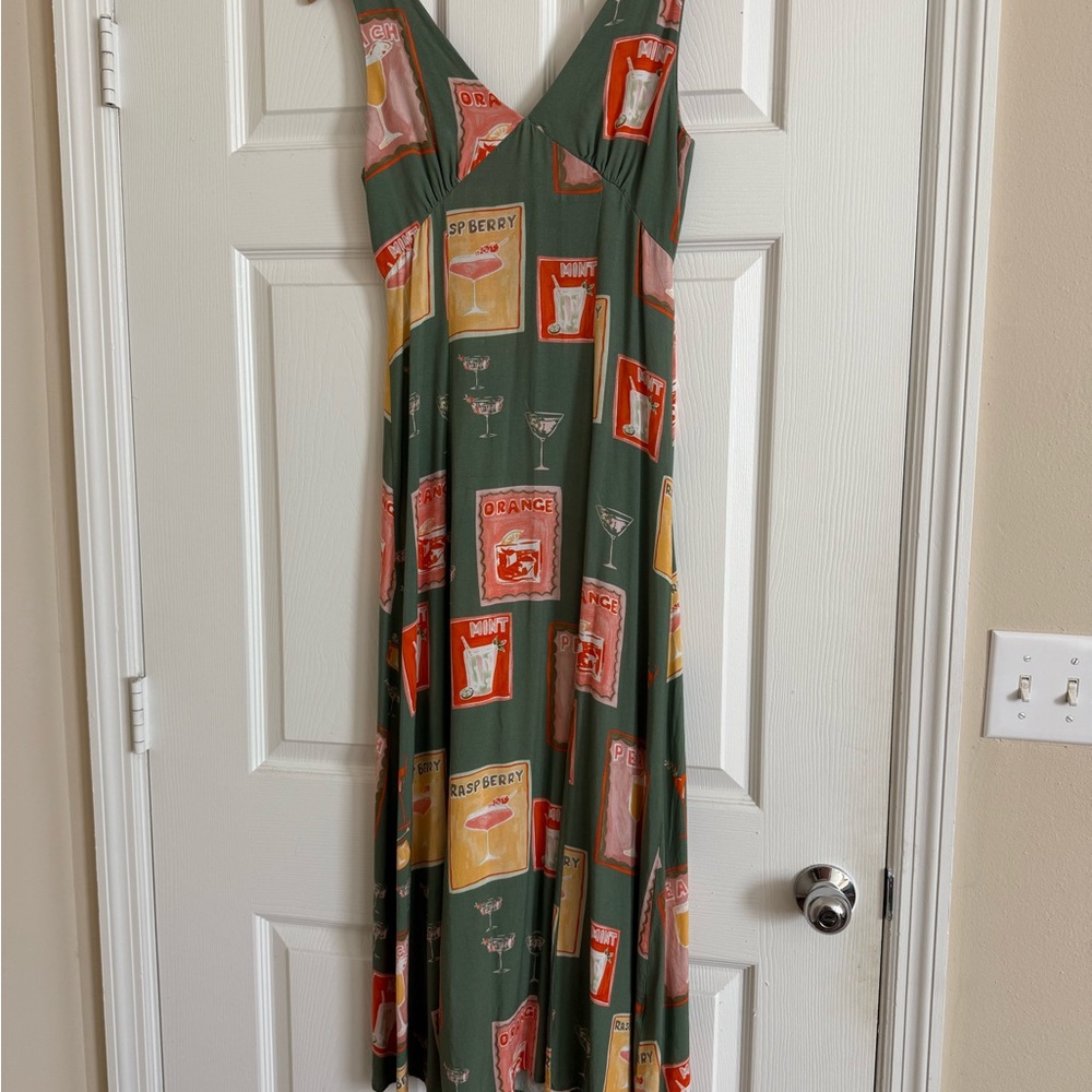 Paper Heart Cocktail Print Maxi Dress